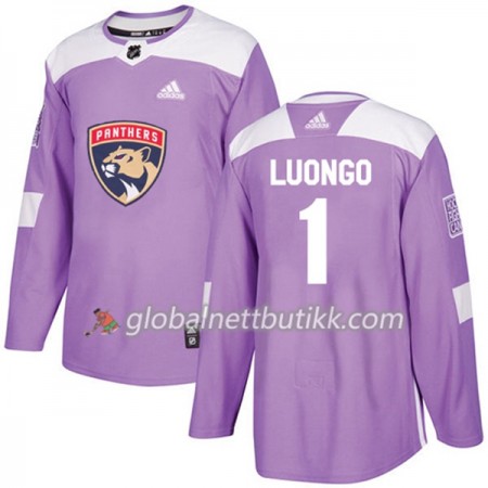 Florida Panthers Hockeydrakt Roberto Luongo 1 2017-2018 Purple Fights Cancer Practice Adidas Authentic - Herre